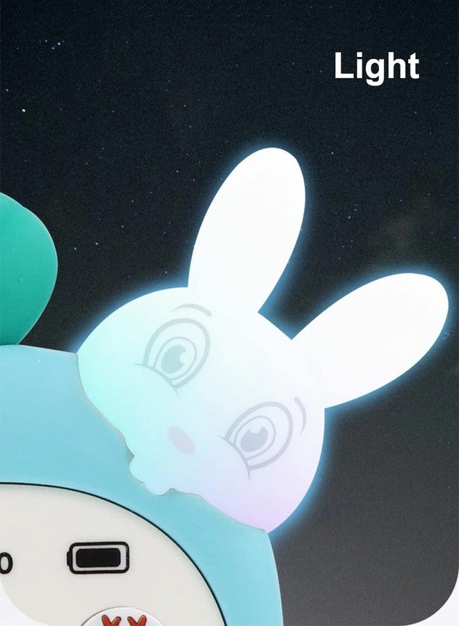 في جراسب لعبة هاتف محمول على شكل وجه أرنب لطيف من VGRASSP، بتصميم فجل، مناسبة للأطفال الصغار، مع موسيقى ونغمات رنين وأضواء - هدايا مثالية لحفلات أعياد الميلاد للبنات (أخضر فاتح) - Image 5